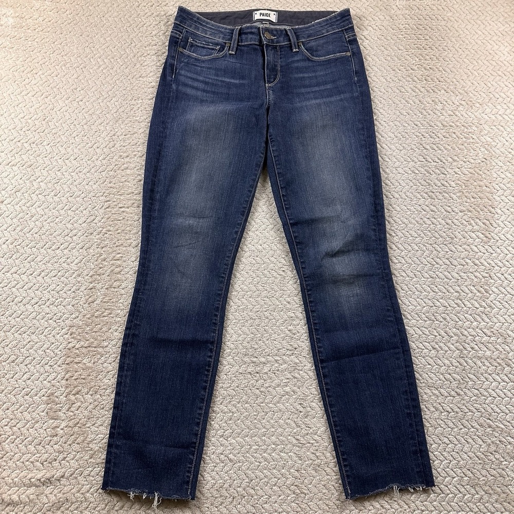 Paige Skyline Ankle Peg Jeans Womens 28 Blue Mid Rise Skinny Denim USA Stretch
